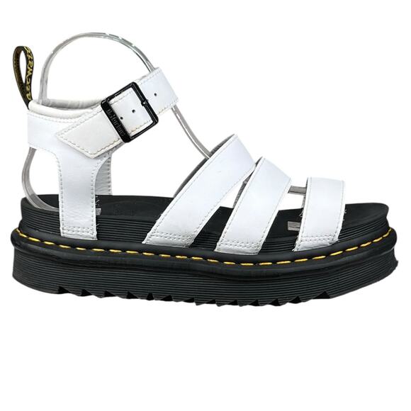 Dr. Martens Shoes - Dr. Martens Blaire White Leather Platform Sandal Size US 7